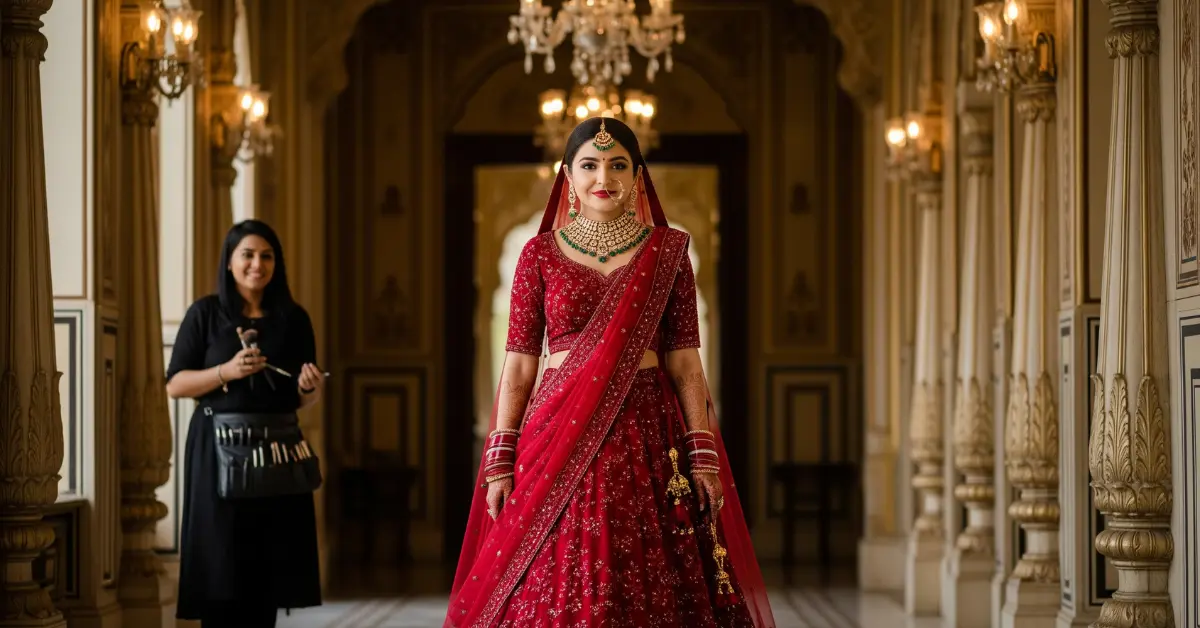 Bridal Designer Lehenga Looks Unlocked: Beauty Secrets & Signature Techniques for a Radiant Look with Pooja, Your Best Bridal Artist in Lucknow